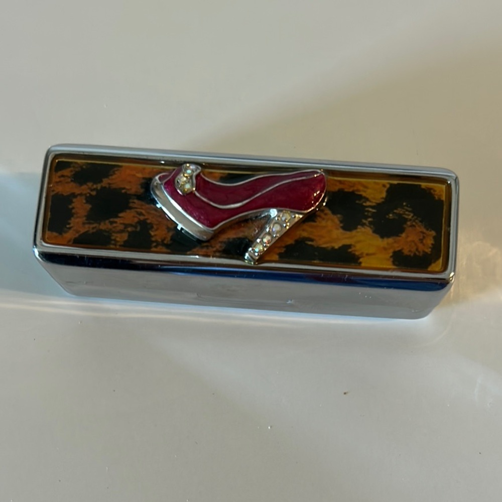 Red and Silver Lipstick Holder with Sleek Design